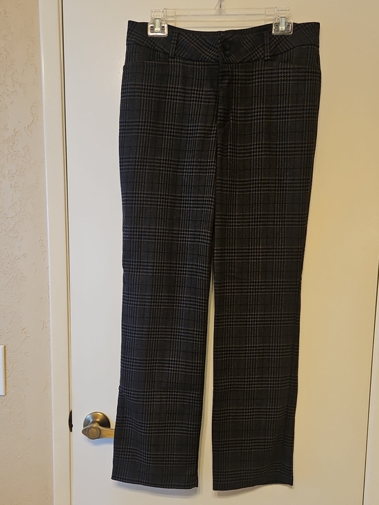 Lee Pants - Lee Black and Gray Plaid Midrise Dress Pants